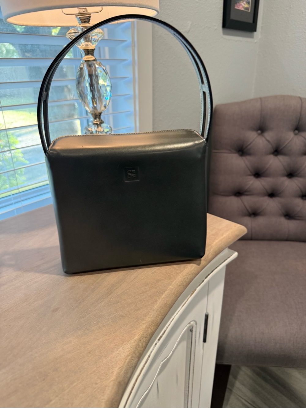 Givenchy Black Box-Style Leather Mini Shoulder Bag